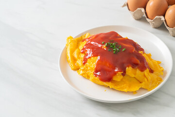 Flavored Fried Rice in an Omelet Wrapping