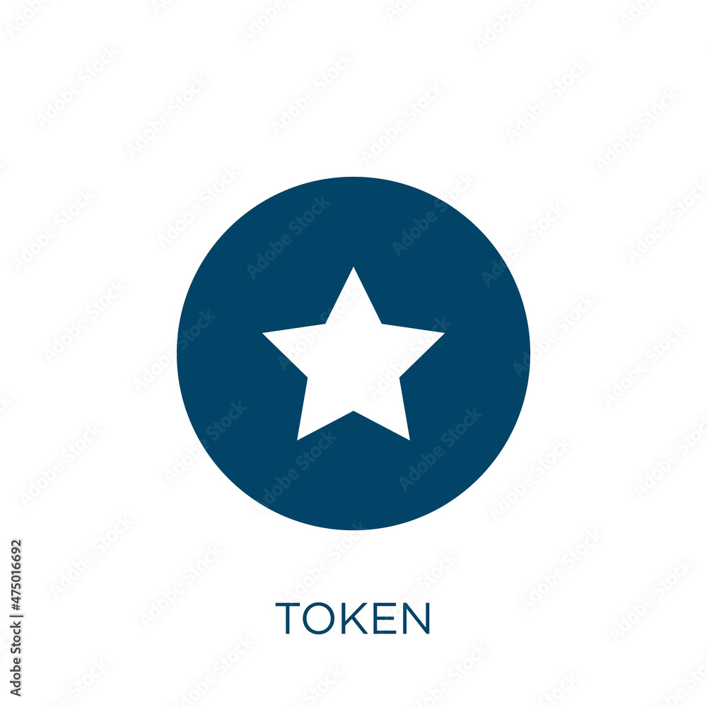 Poster token vector icon. app filled flat symbol for mobile concept and web design. black badge glyph icon.