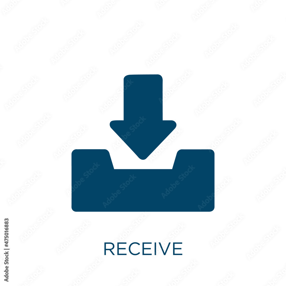 Poster receive vector icon. communication filled flat symbol for mobile concept and web design. black inter