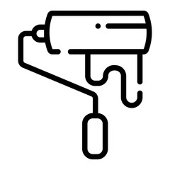 paint roller line icon