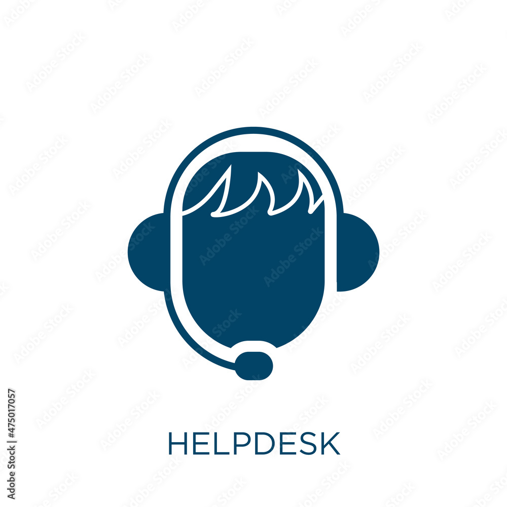 Poster helpdesk vector icon. internet filled flat symbol for mobile concept and web design. black informati