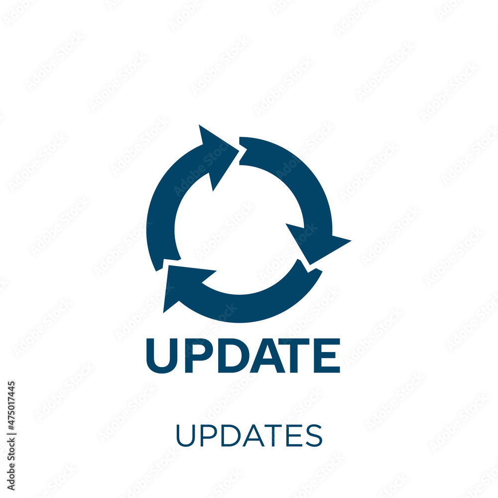 Aufkleber updates vector icon. update filled flat symbol for mobile concept and web design. black refresh glyp