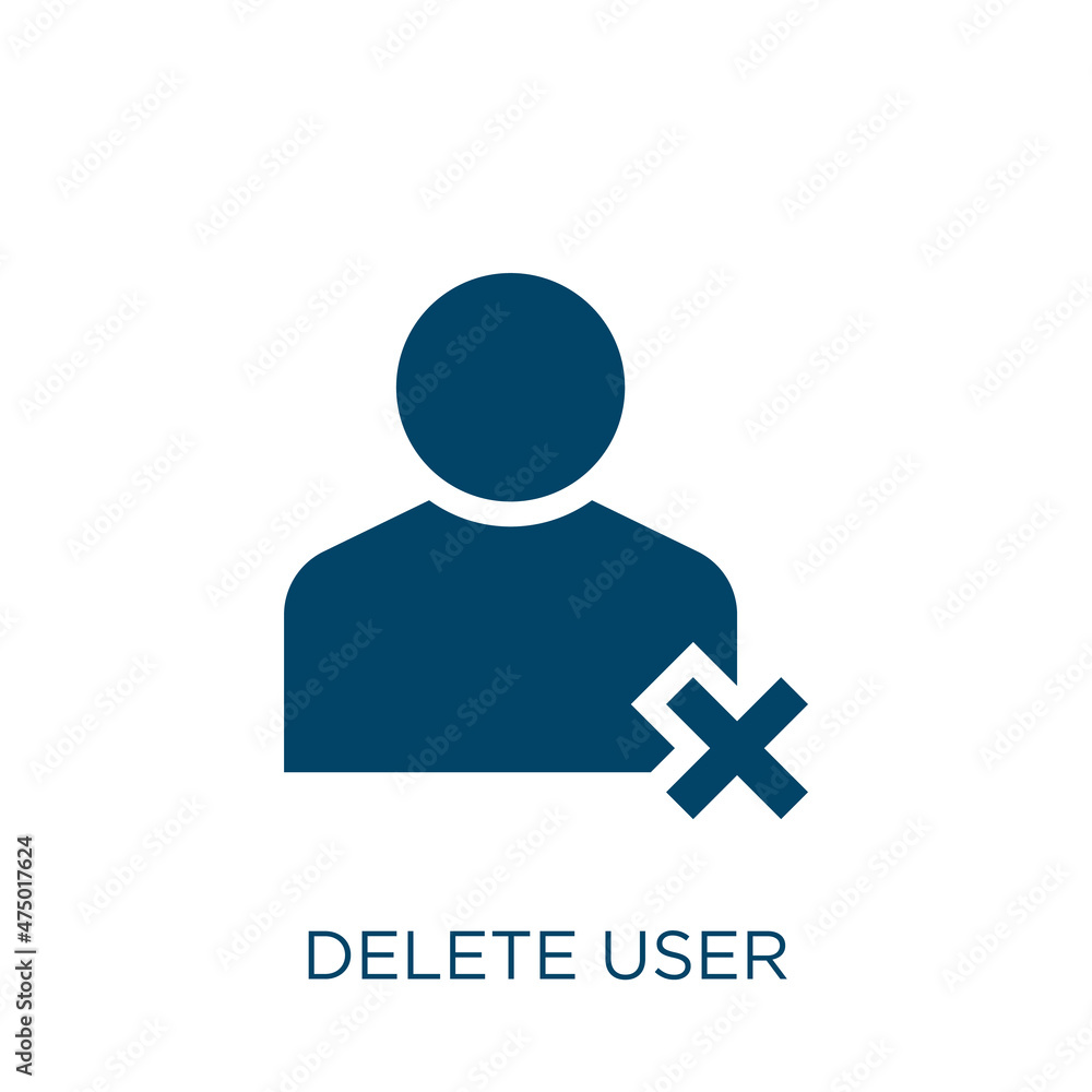 Poster delete user vector icon. delete filled flat symbol for mobile concept and web design. black user gly