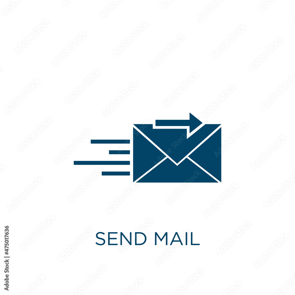 Poster send mail vector icon. mail filled flat symbol for mobile concept and web design. black communicatio