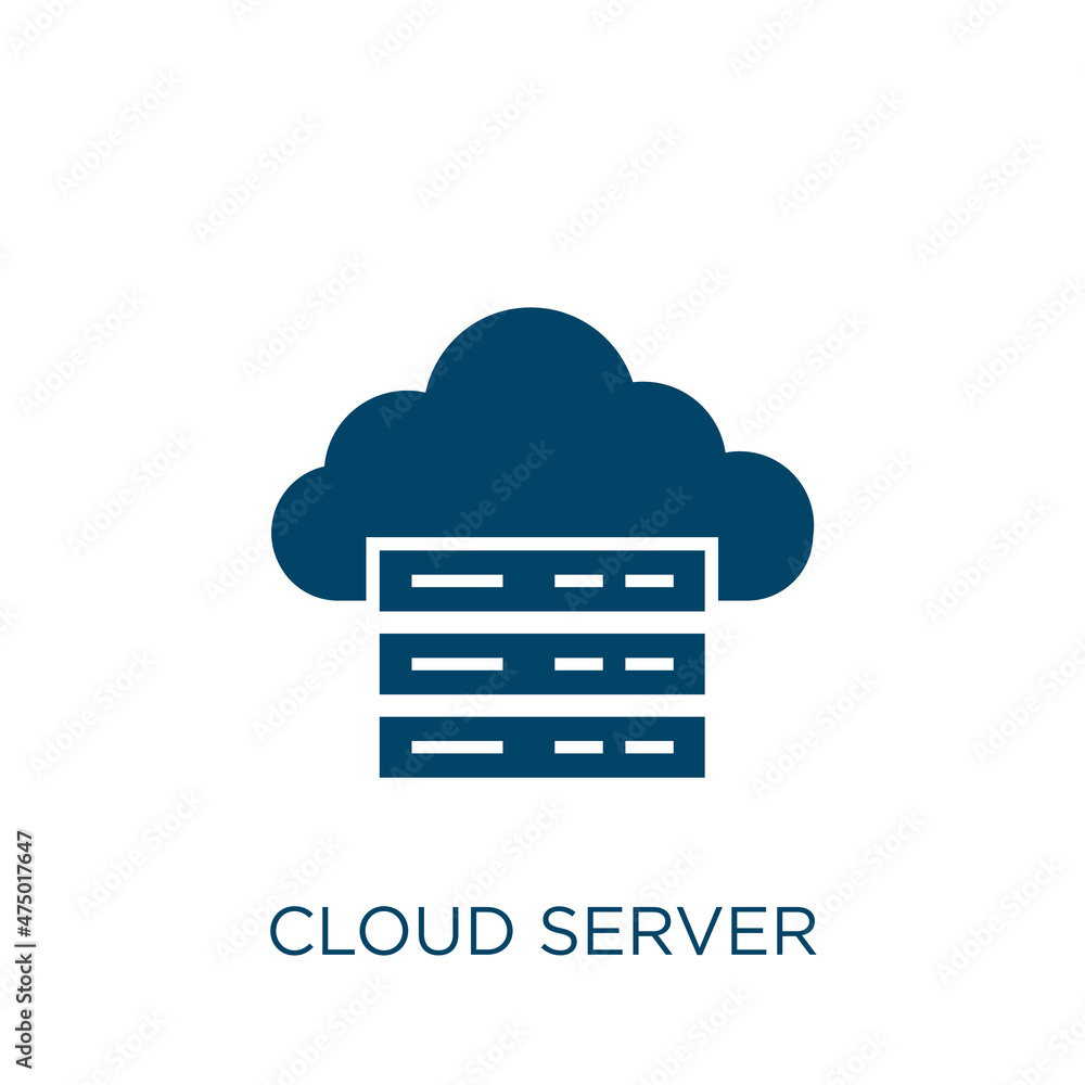 Poster cloud server vector icon. internet filled flat symbol for mobile concept and web design. black serve