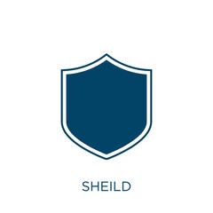 sheild vector icon. shield filled flat symbol for mobile concept and web design. Black protection glyph icon. Isolated sign, logo illustration. Vector graphics.