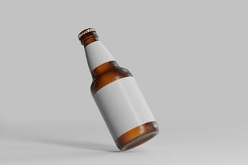 Cold Beer Bottle with Blank Label