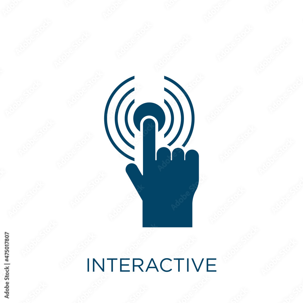 Aufkleber interactive vector icon. digital filled flat symbol for mobile concept and web design. black technol