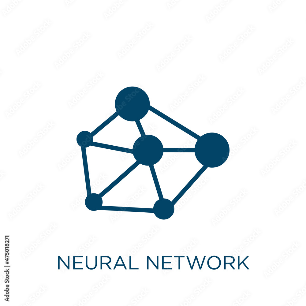 Poster neural network vector icon. science filled flat symbol for mobile concept and web design. black inte