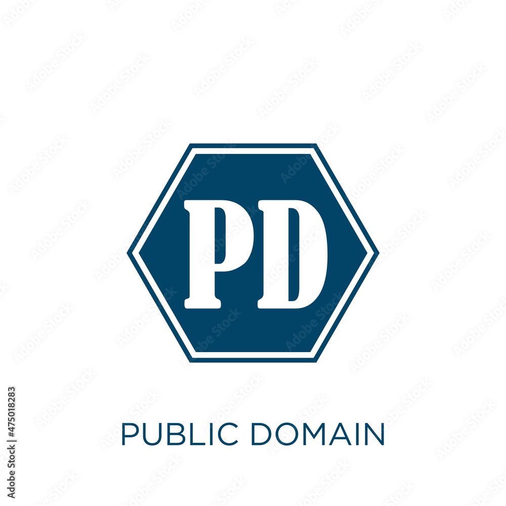 Poster public domain vector icon. domain filled flat symbol for mobile concept and web design. black public