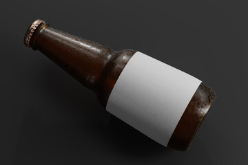 Cold Beer Bottle with a Blank Label