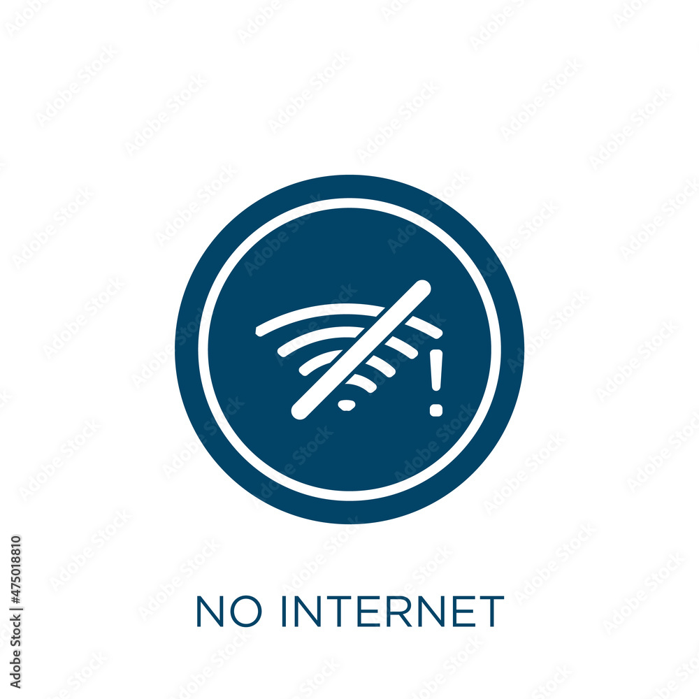 Aufkleber no internet vector icon. internet filled flat symbol for mobile concept and web design. black websit