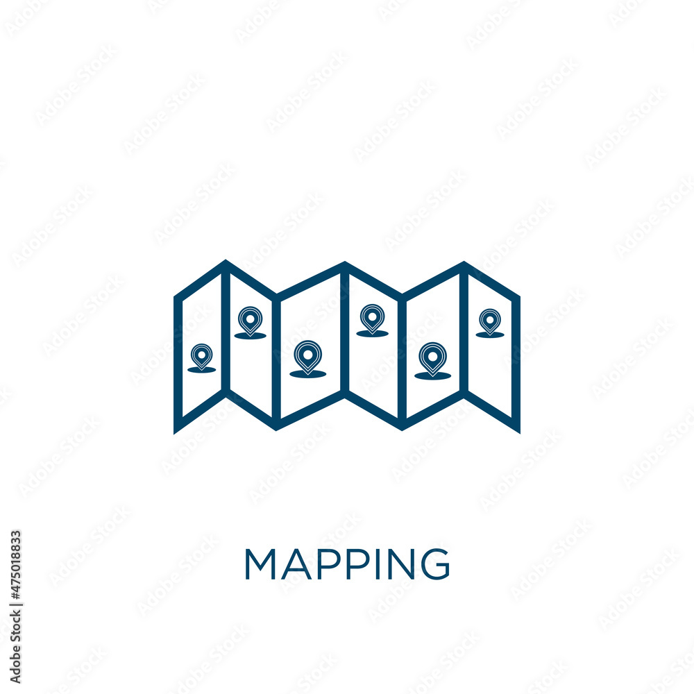 Poster mapping vector icon. map filled flat symbol for mobile concept and web design. black arrow glyph ico