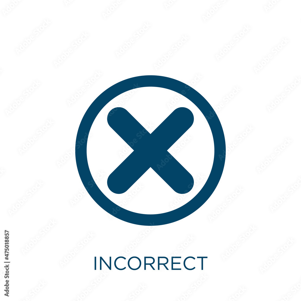 Poster incorrect vector icon. check filled flat symbol for mobile concept and web design. black button glyp