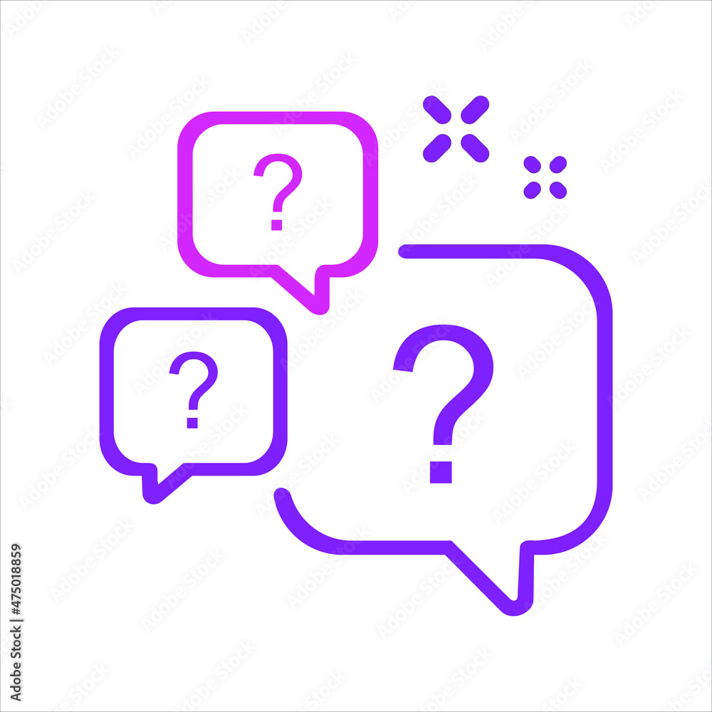 Poster question bubbles icon. ask help sign. faq questionnaire symbol. quality design element. color style 