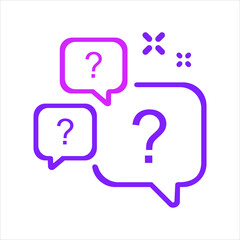 Question bubbles icon. Ask help sign. Faq questionnaire symbol. Quality design element. Color Style question bubbles icon. Editable sign. Vector. eps 10
