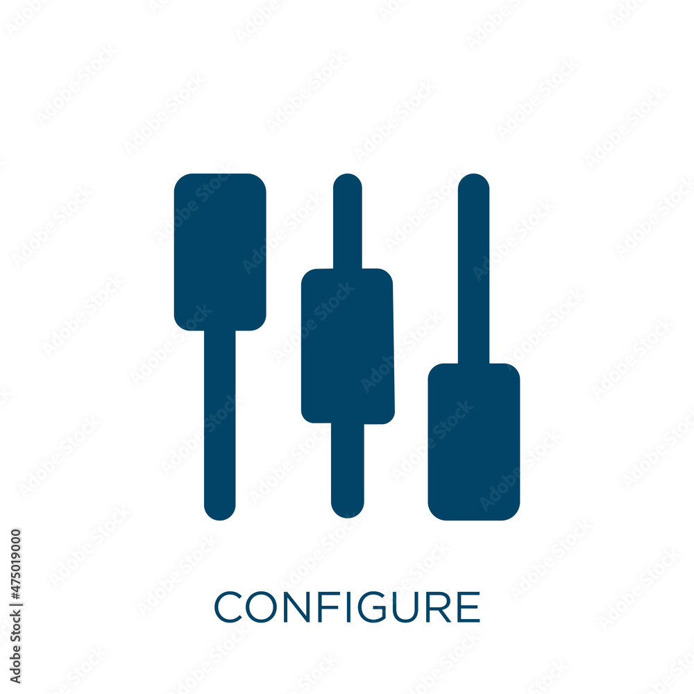 Aufkleber configure vector icon. configuration filled flat symbol for mobile concept and web design. black gea