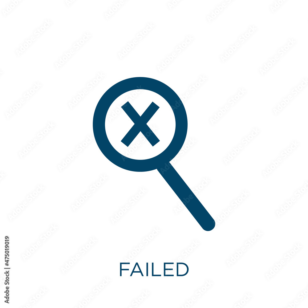 Poster failed vector icon. fail filled flat symbol for mobile concept and web design. black failure glyph i