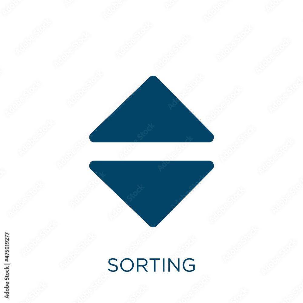 Poster sorting vector icon. sort filled flat symbol for mobile concept and web design. black internet glyph