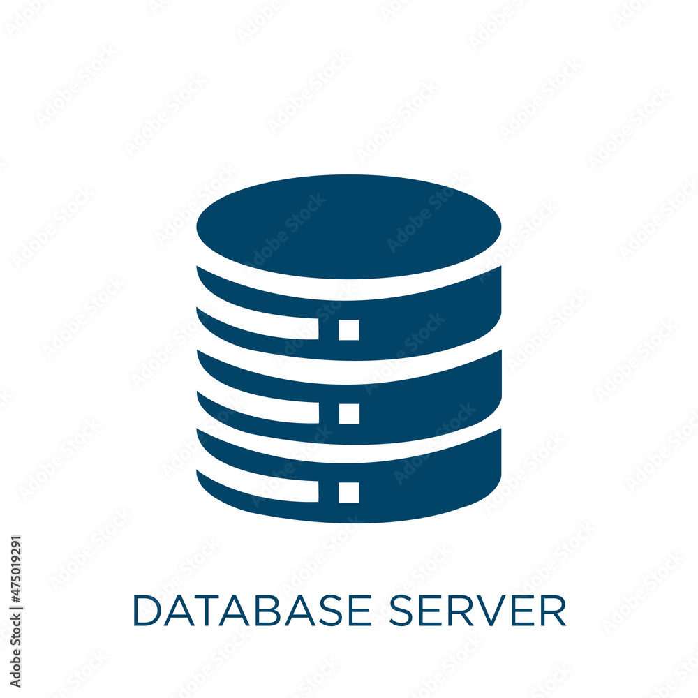 Poster database server vector icon. internet filled flat symbol for mobile concept and web design. black se