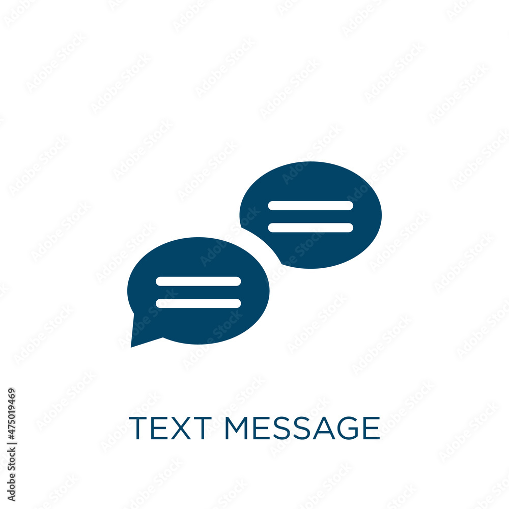 Aufkleber text message vector icon. text filled flat symbol for mobile concept and web design. black communica