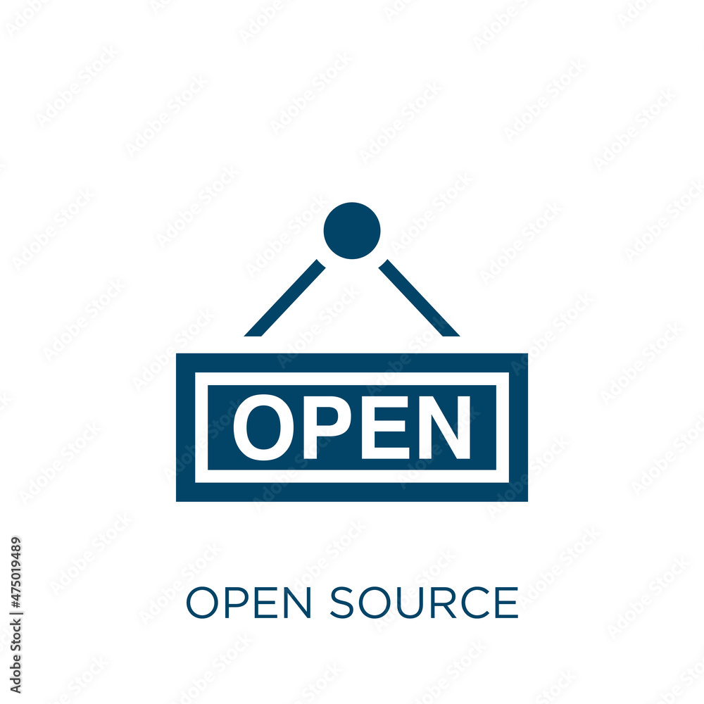 Poster open source vector icon. open filled flat symbol for mobile concept and web design. black source gly