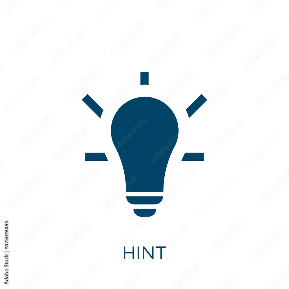 Poster hint vector icon. support filled flat symbol for mobile concept and web design. black idea glyph ico