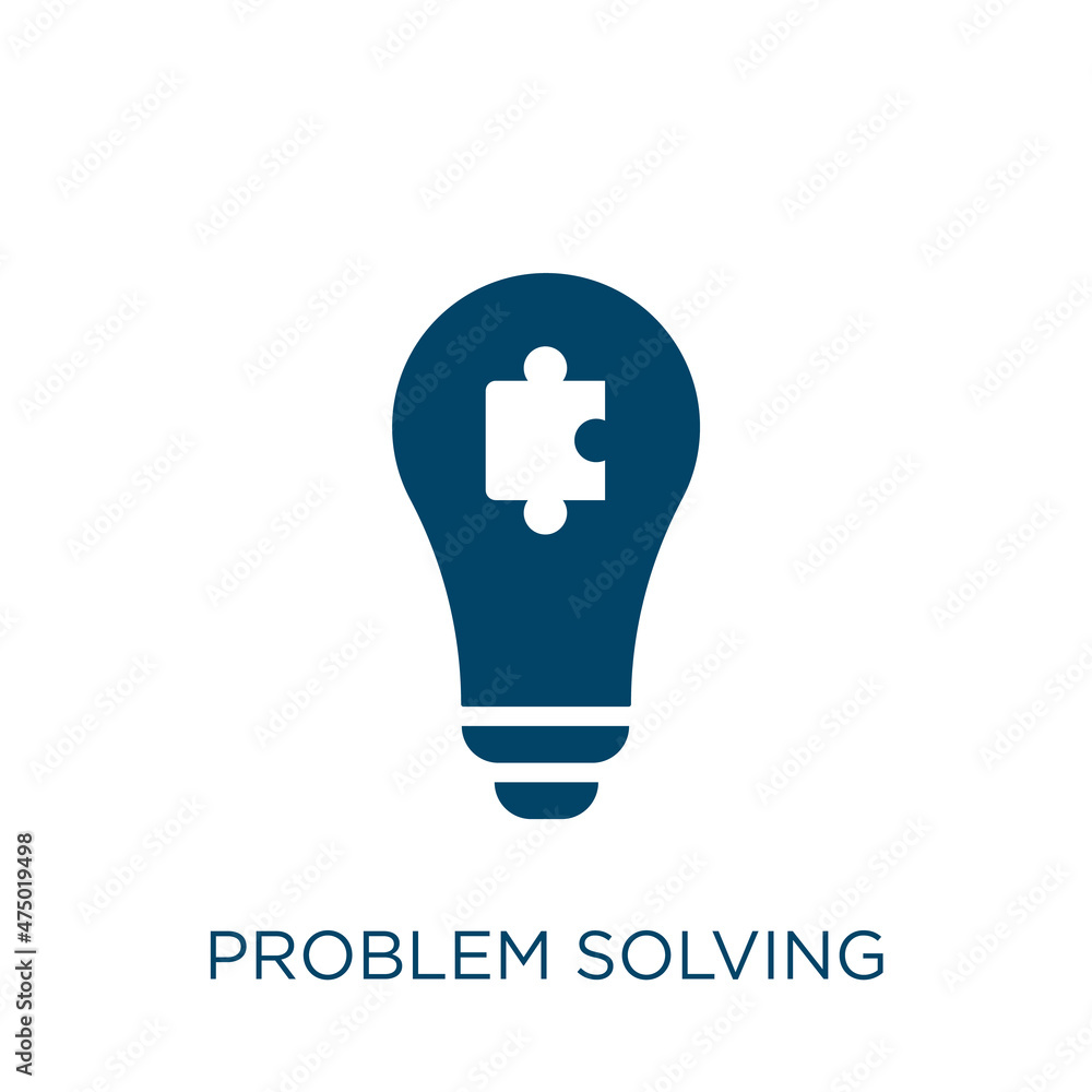 Poster problem solving vector icon. idea filled flat symbol for mobile concept and web design. black soluti