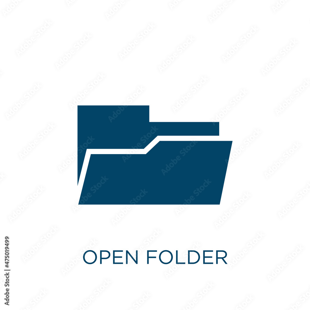 Poster open folder vector icon. data filled flat symbol for mobile concept and web design. black office gly