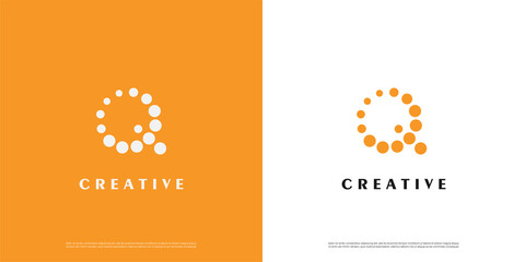 Fototapeta na wymiar Letter Q dot logo icon abstract design template elements