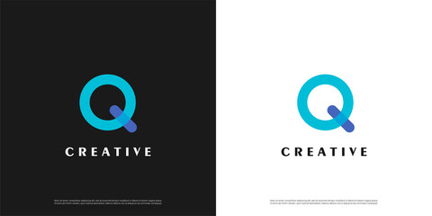 Letter Q modern logo icon abstract design template elements