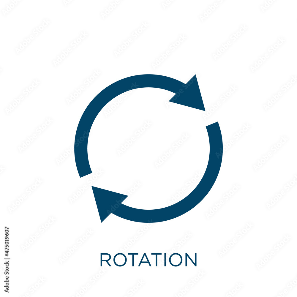 Poster rotation vector icon. arrow filled flat symbol for mobile concept and web design. black rotate glyph