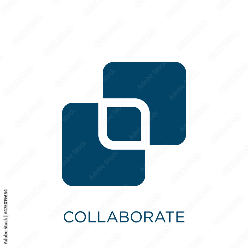 Poster collaborate vector icon. communication filled flat symbol for mobile concept and web design. black p