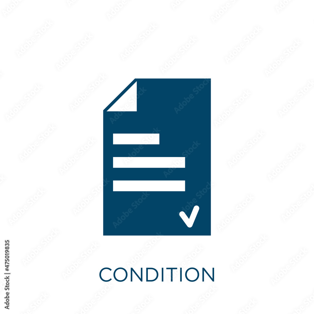 Poster condition vector icon. business filled flat symbol for mobile concept and web design. black informat
