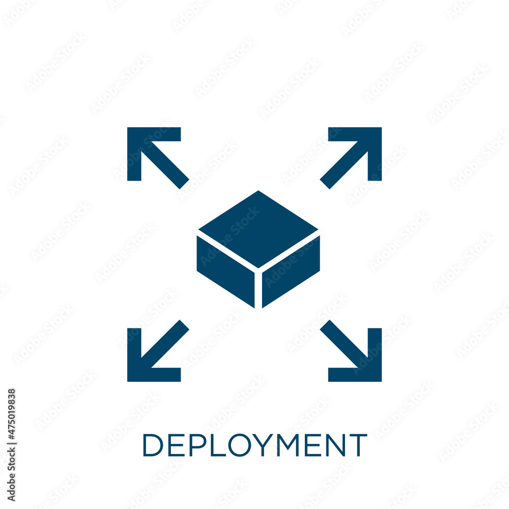Poster deployment vector icon. technology filled flat symbol for mobile concept and web design. black softw