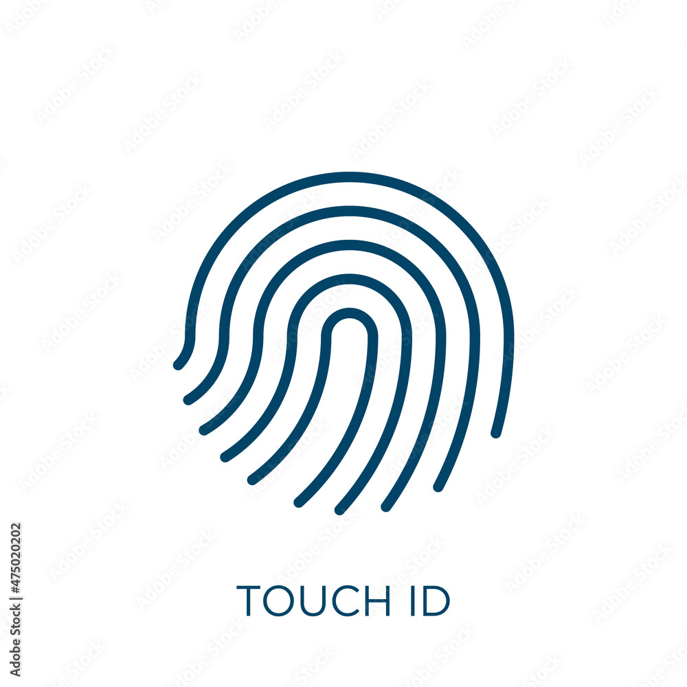 Aufkleber touch id vector icon. access filled flat symbol for mobile concept and web design. black scan glyph 