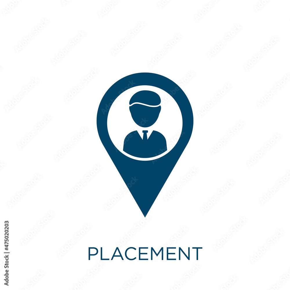 Poster placement vector icon. target filled flat symbol for mobile concept and web design. black point glyp