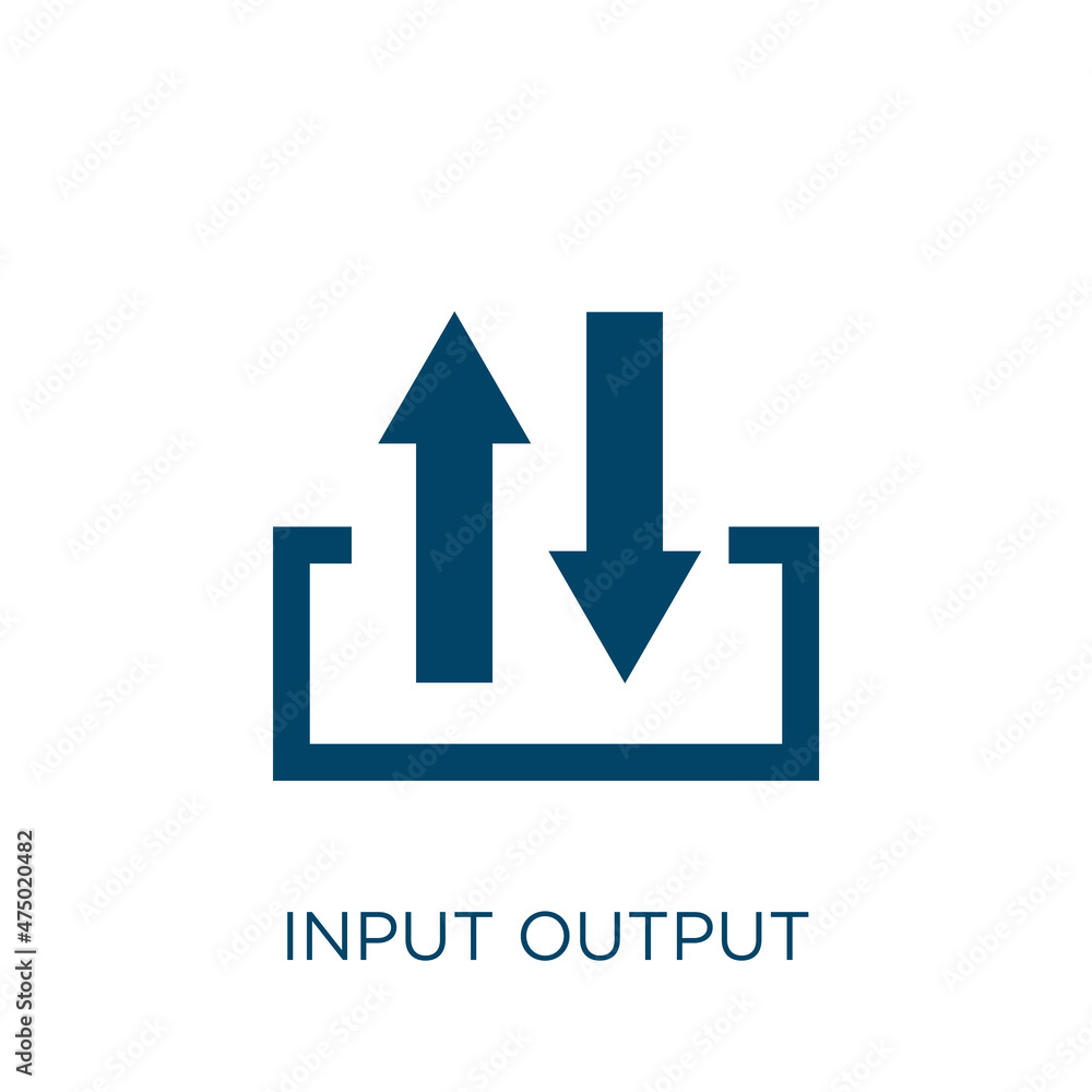 Poster input output vector icon. output filled flat symbol for mobile concept and web design. black input g