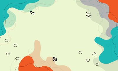 Design templates with hand drawn abstract shapes and plant motif