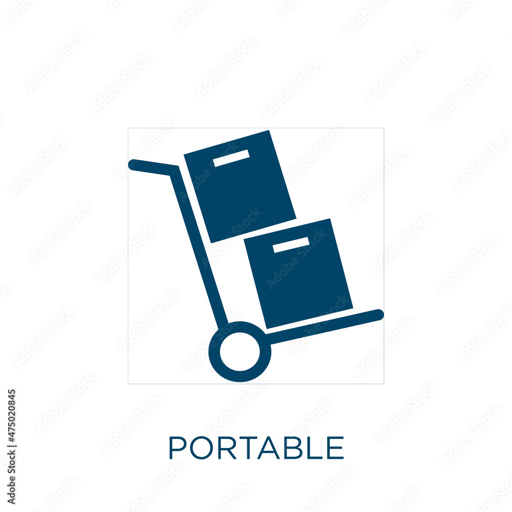 Poster portable vector icon. screen filled flat symbol for mobile concept and web design. black device glyp