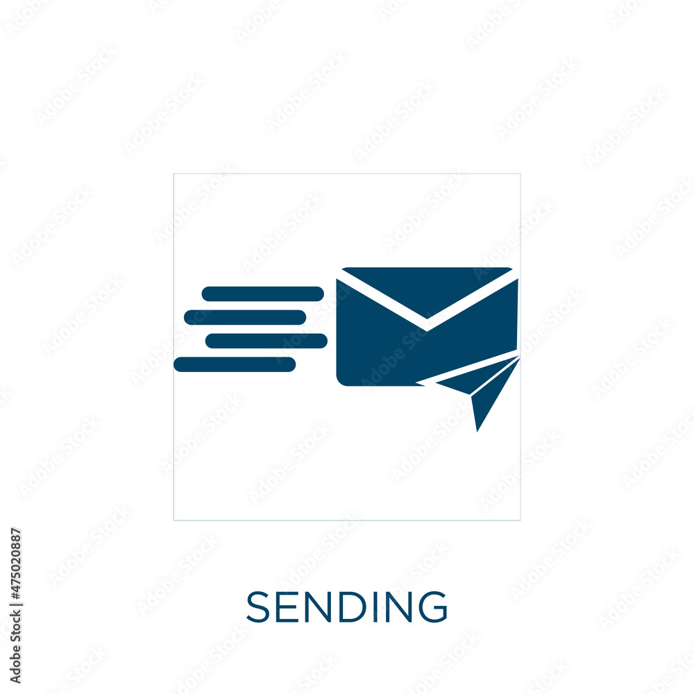 Poster sending vector icon. paper filled flat symbol for mobile concept and web design. black send glyph ic