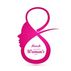 International womens day creative womens face with card background