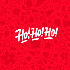 Ho ho ho. Hand drawn lettering phrase. Christmas theme. Design element for poster, banner, card, flyer. Vector illustration Happy new year 2022
