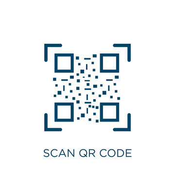 scan qr code vector icon. smartphone filled flat symbol for mobile concept and web design. Black phone glyph icon. Isolated sign, logo illustration. Vector graphics.
