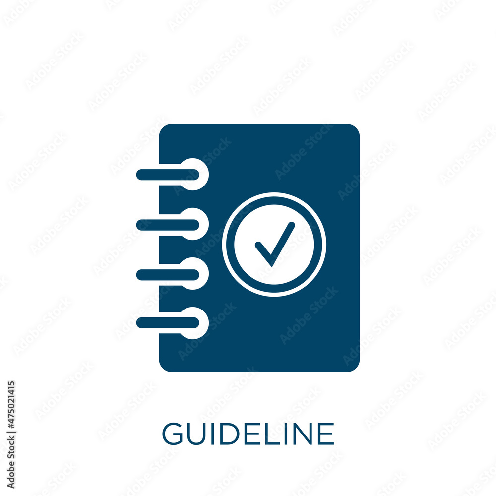 Poster guideline vector icon. management filled flat symbol for mobile concept and web design. black guide 