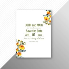 Elegant wedding flowers invitation template design