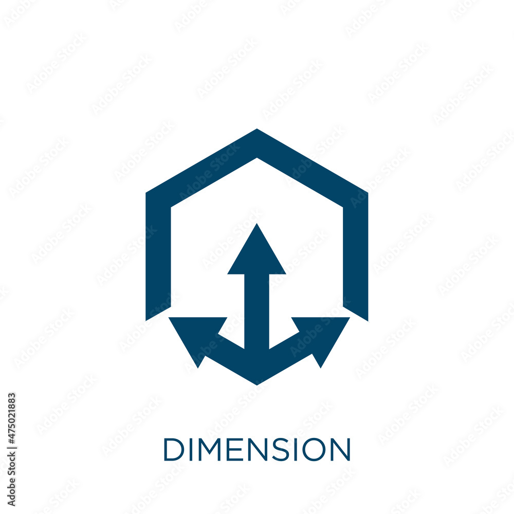 Aufkleber dimension vector icon. arrow filled flat symbol for mobile concept and web design. black button glyp