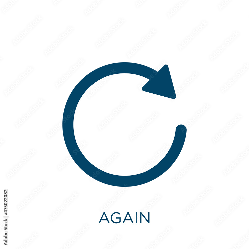 Poster again vector icon. reload filled flat symbol for mobile concept and web design. black repeat glyph i