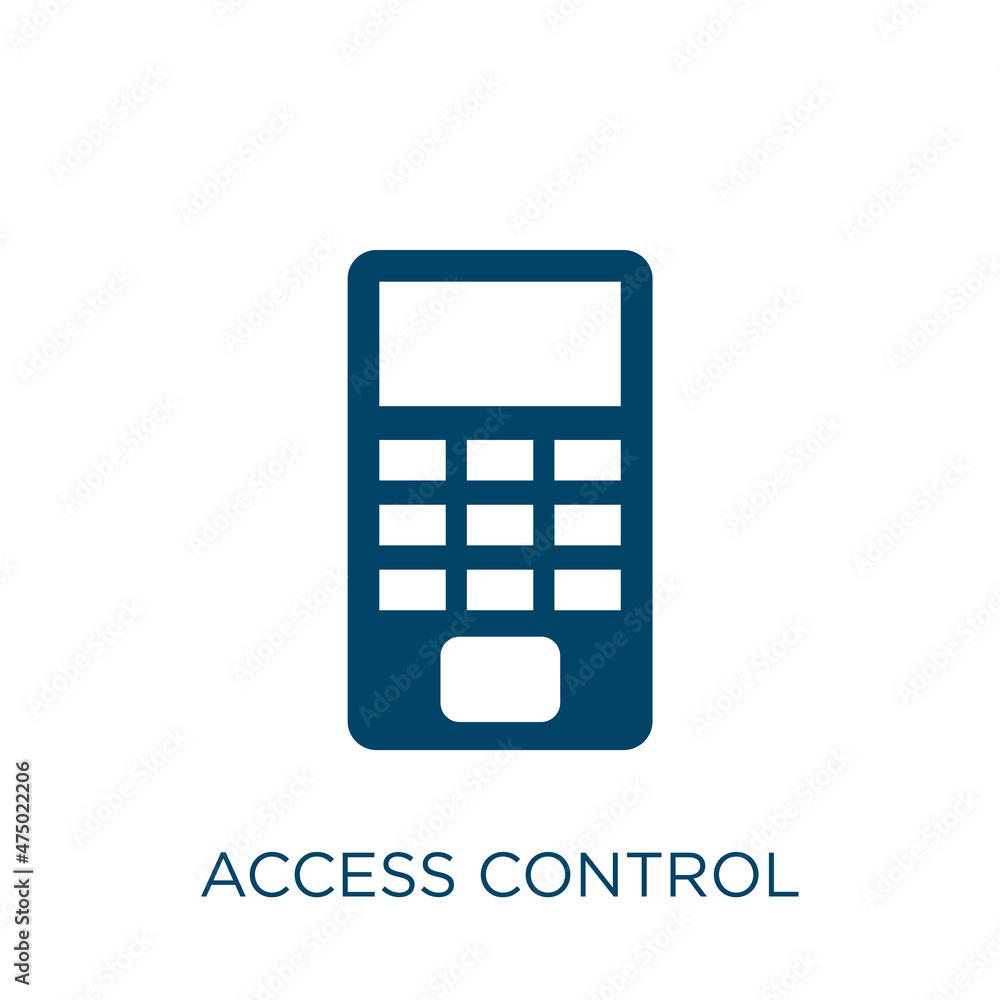 Poster access control vector icon. internet filled flat symbol for mobile concept and web design. black dat