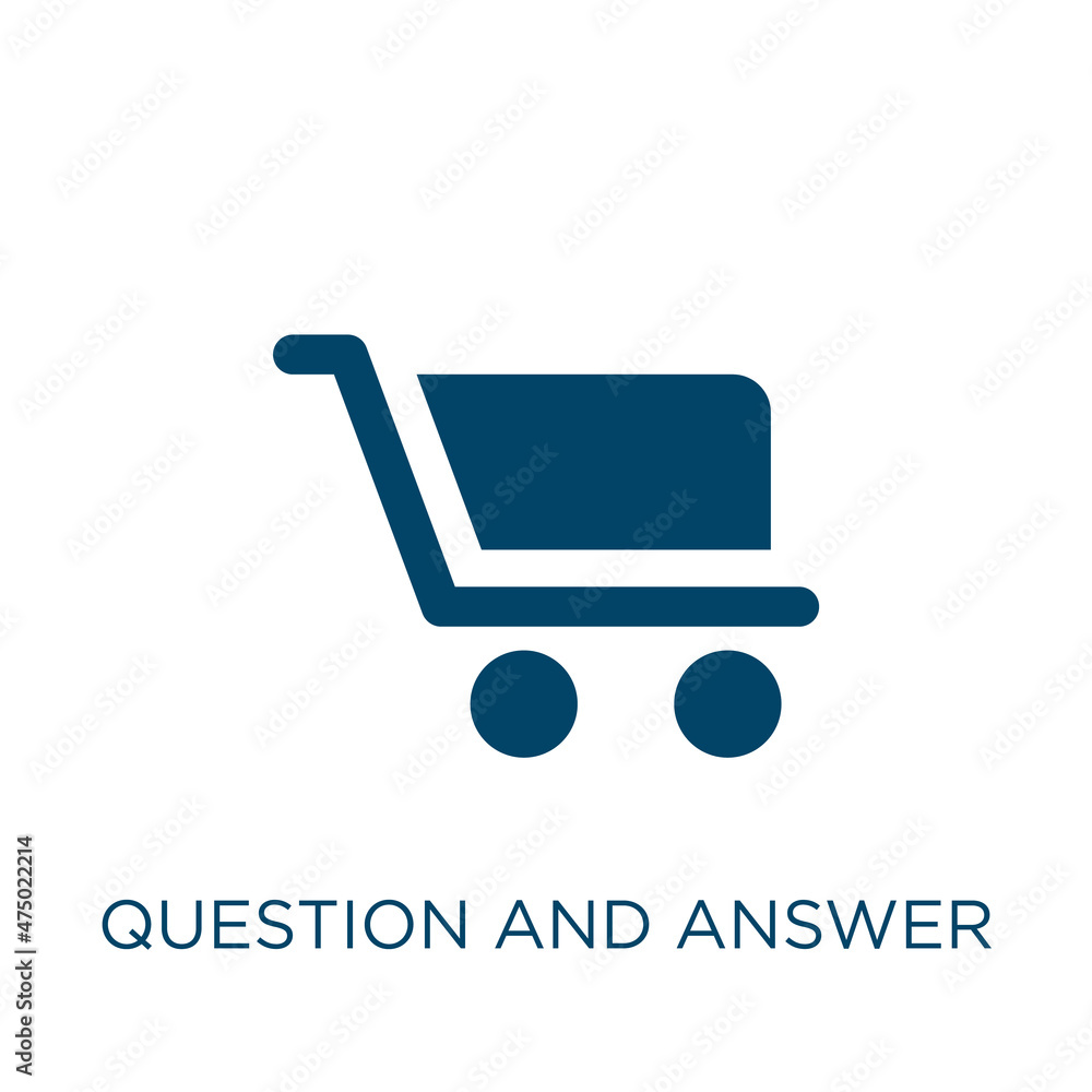 Poster question and answer vector icon. question filled flat symbol for mobile concept and web design. blac